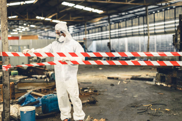 Professional Biohazard technician working in Rimforest, CA